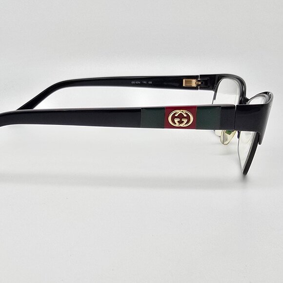 Gucci GG4214 GB5 Gloss Black Eyeglasses Frame w/ Flexhinge and Case Italy 54mm - Picture 6 of 15